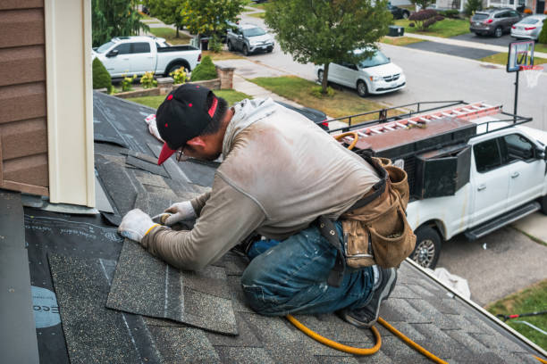 Professional Roof Replacement technician working in New Washington, OH